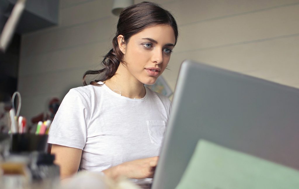 Woman using Laptop