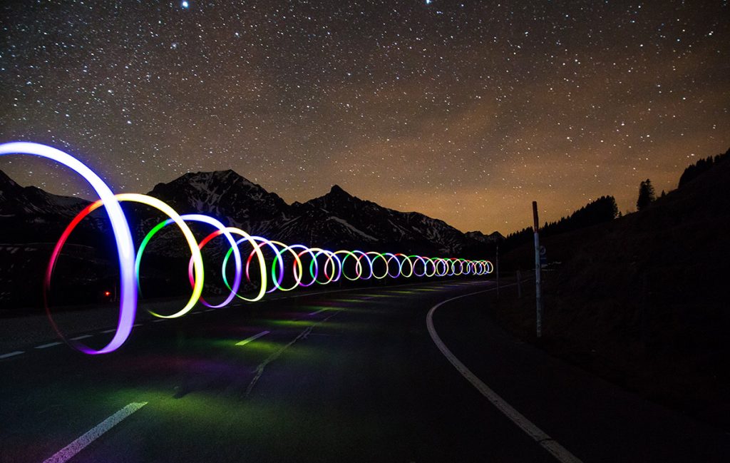 Lighted Rings on Road